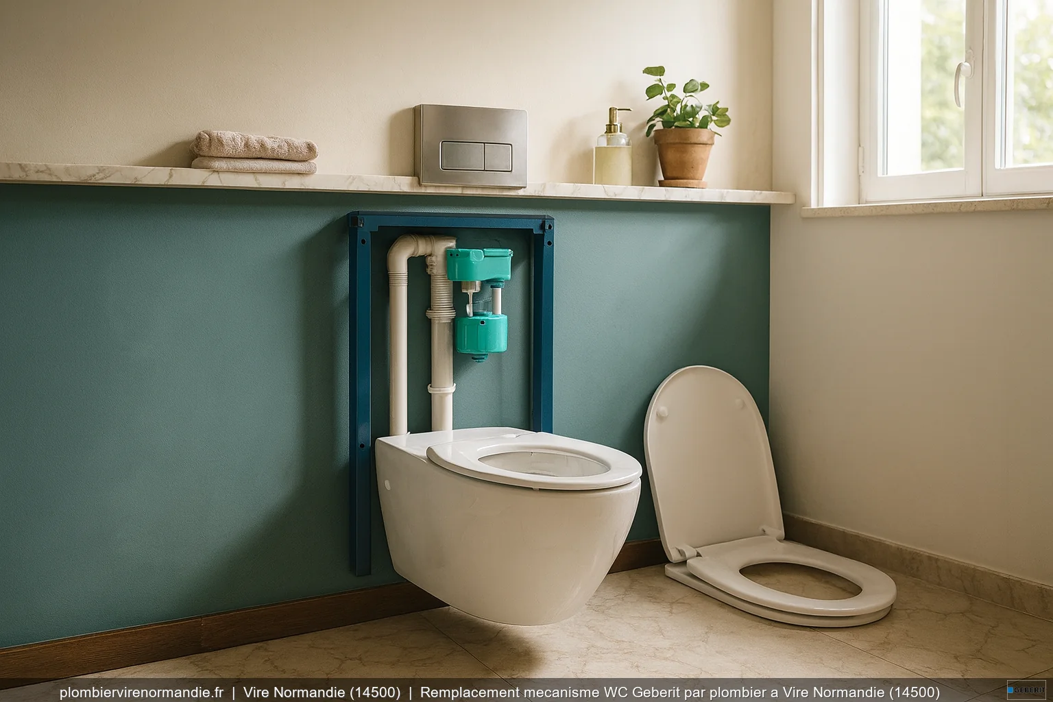 Pose WC au sol Allia Paris par plombier a Vire Normandie (14500)