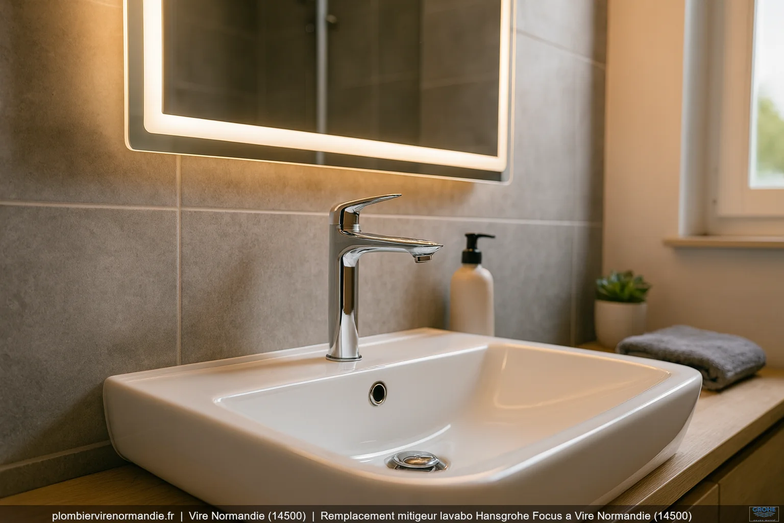 Remplacement mitigeur lavabo Hansgrohe Focus a Vire Normandie (14500)