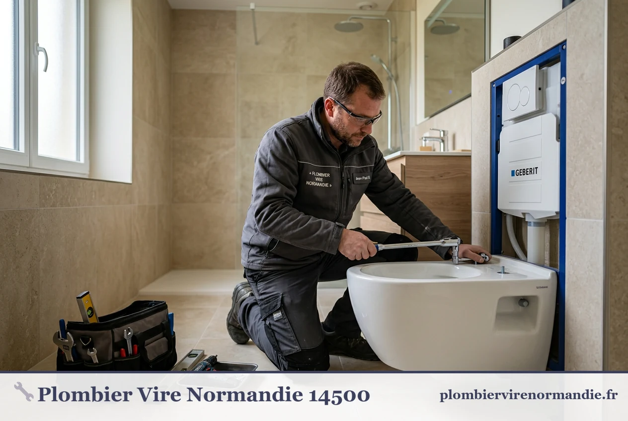 artisan plombier remplaçant des WC à Vire Normandie